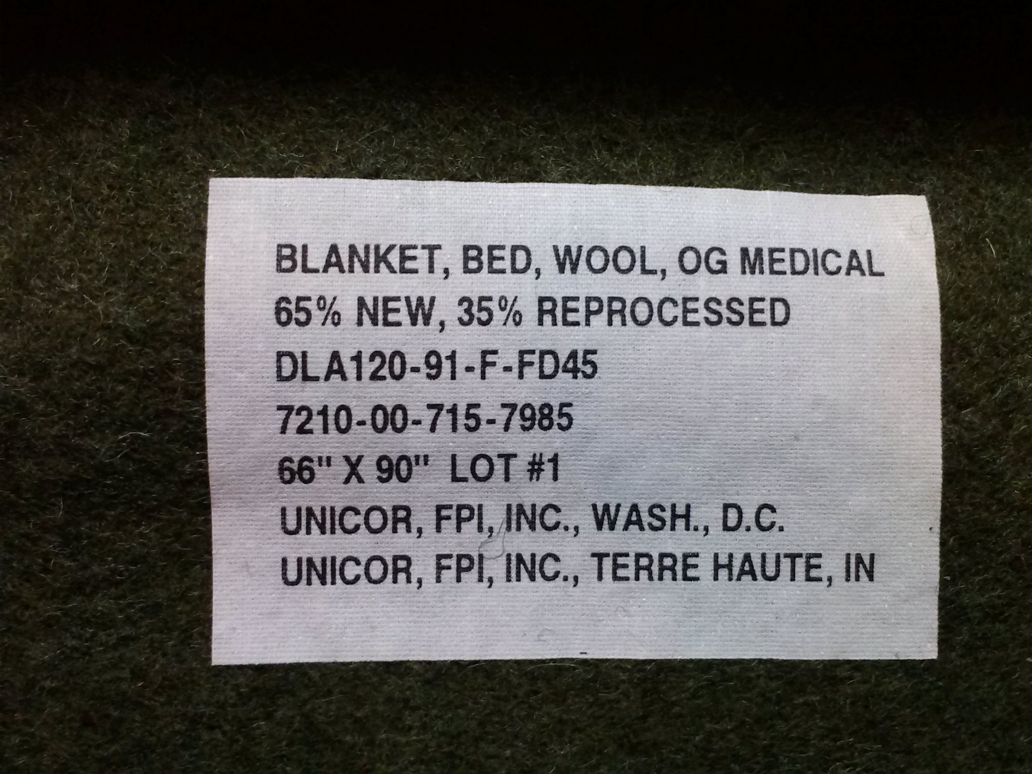 New US Army Wool Blanket 66 x 90 7210007157985 eBay