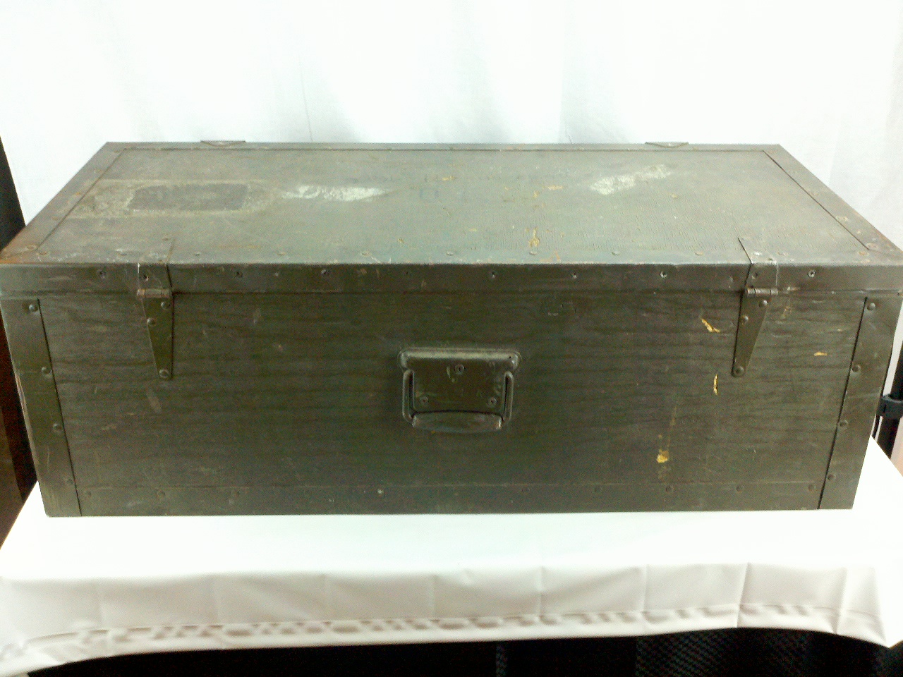 Vintage US Army Foot Locker Trunk Storage Box | eBay