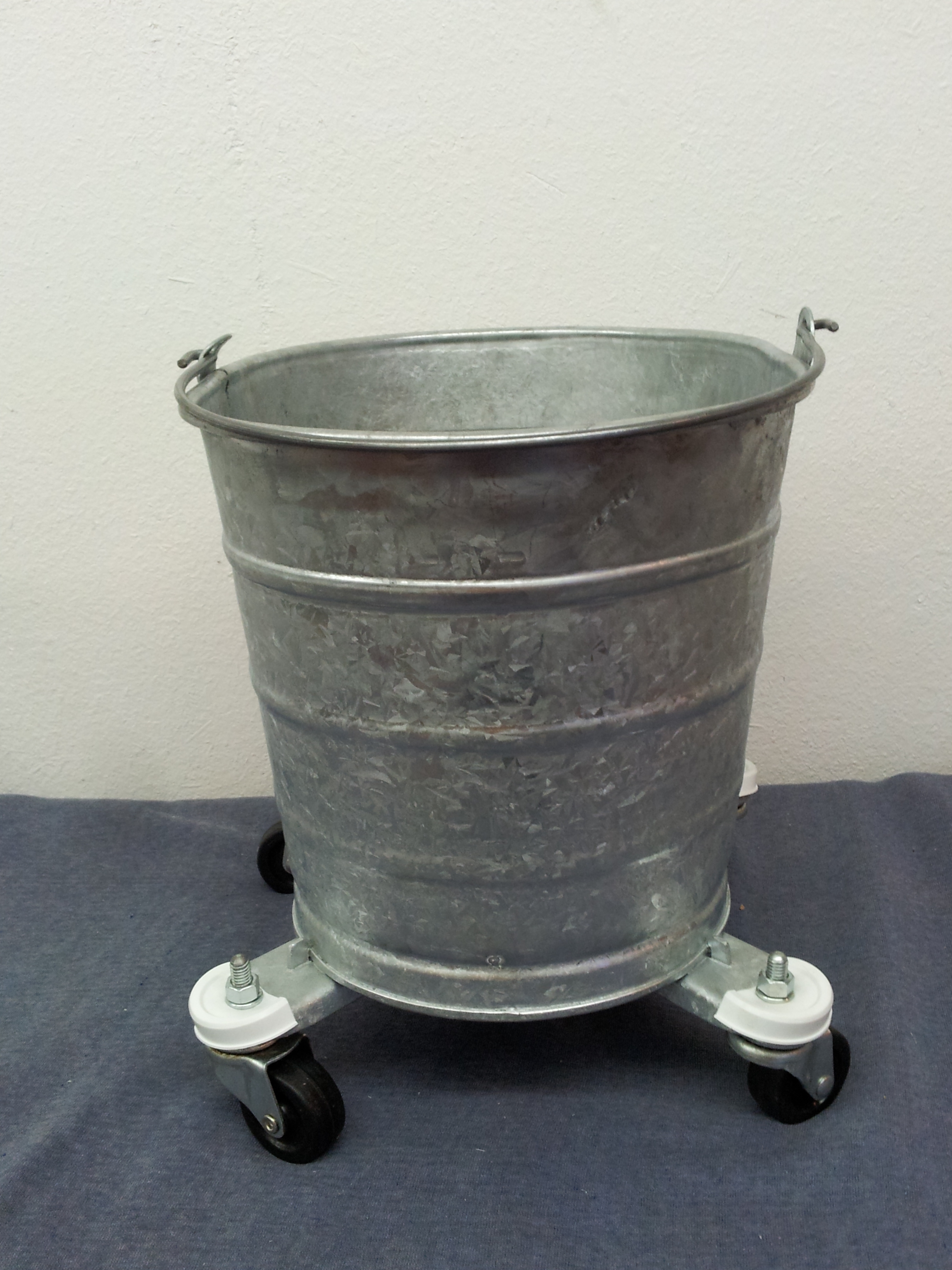 Nice 16 Qt. Metal Galvanized Mop Bucket With Wheels eBay