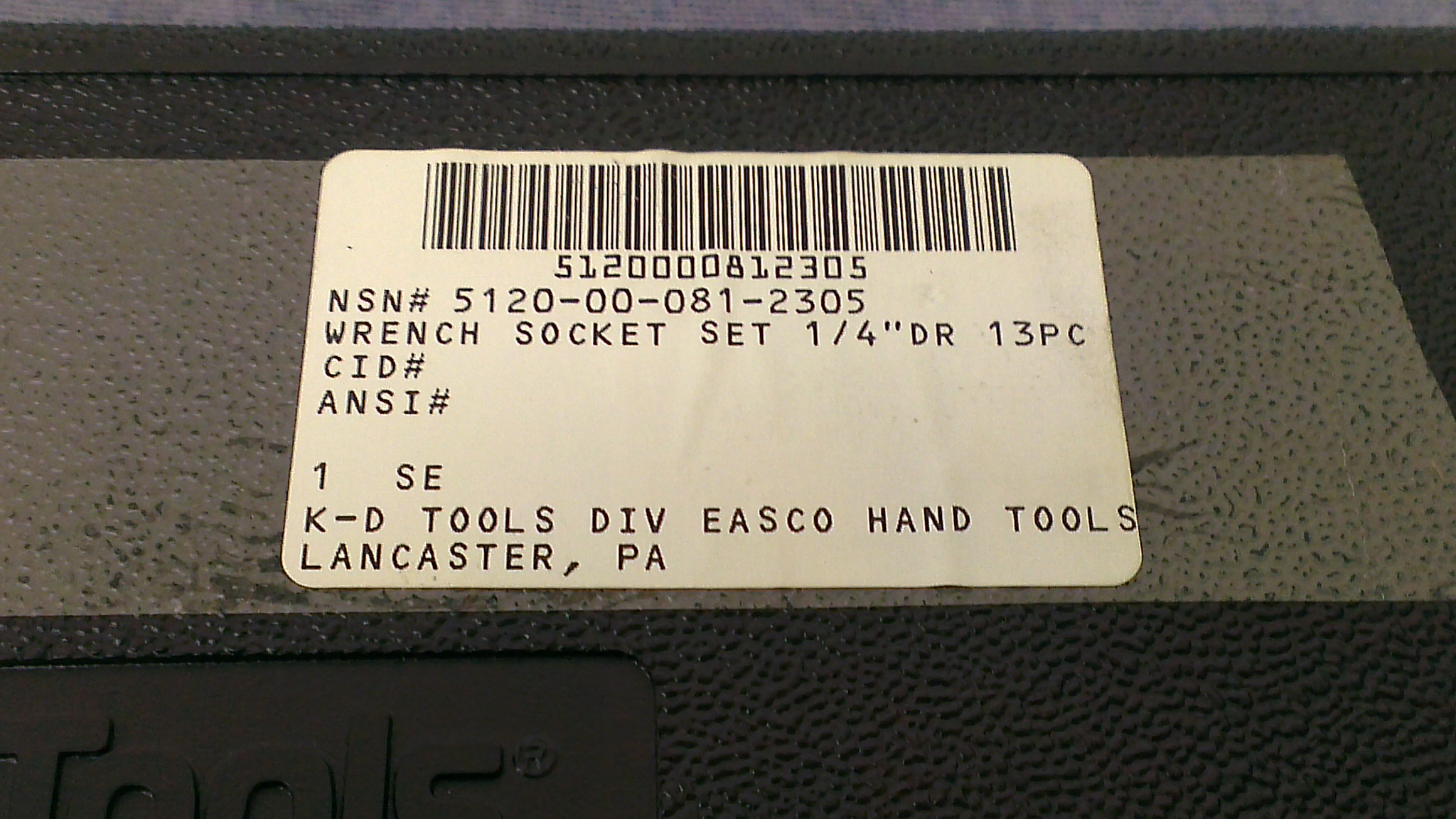 NEW KD Tools 13pc 1/4" Drive SAE Socket Set NSN 5120000812305 eBay